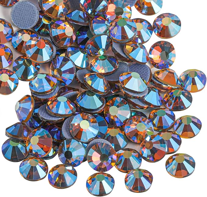 Beadsland Hotfix Rhinestones, 1440pcs Flatback Crystal Rhinestones for Crafts Clothes DIY Decoration, Light Colorado Topaz AB, SS16, 3.8-4.0mm