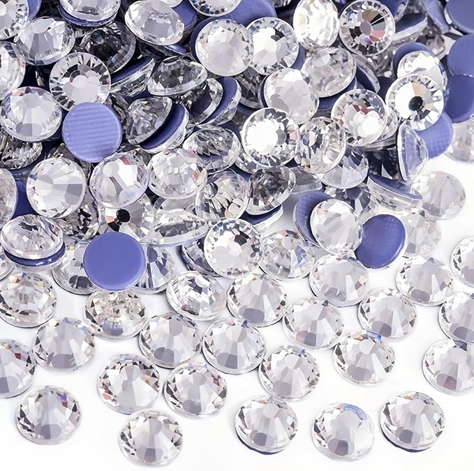Jollin 288pcs Hotfix Rhinestones Flatback Crystal Rhinestones for Crafts Crafting Clothes Shoes DIY Decorations, SS34(7.2mm), Crystal