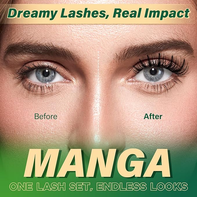 KEYYOU LASH Manga Lash Clusters 8-18mm Fairy Eyelash Clusters Natural DIY Lash Extension Wispy with Soft Thin Band(MG02)