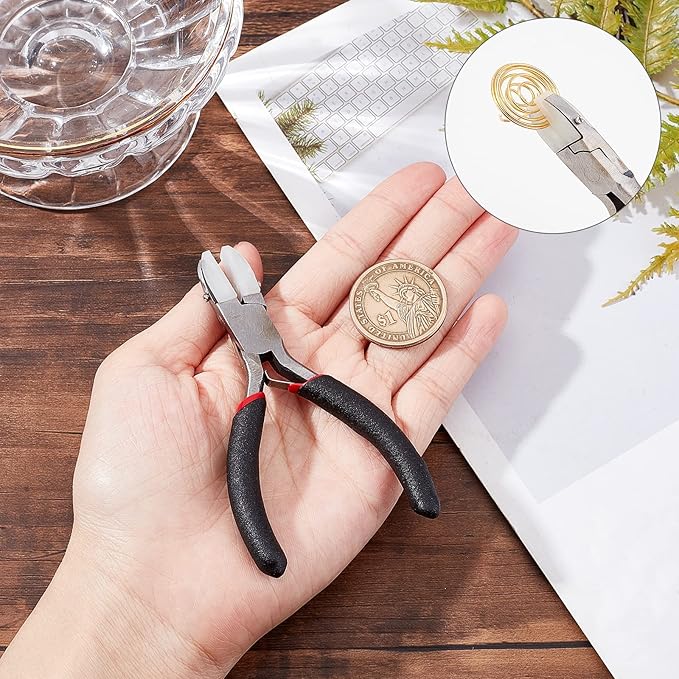 SUNNYCLUE 3.7 Inch Double Nylon Jaw Pliers Jewelry Pliers Mini Precision Pliers Wire Bending Wrapping Forming Tools for DIY Jewelry Making Hobby Projects Black