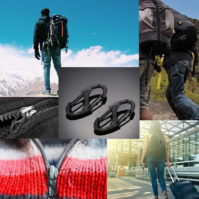 Moxweyeni 20 Pcs Zipper Clip S Carabiner Clips Small Alloy Snap Hook Anti Theft 1. 6 Inch Mini Dual Wire Gate Interlocking Keychain Clip Attachment for Women Men Camping Hiking