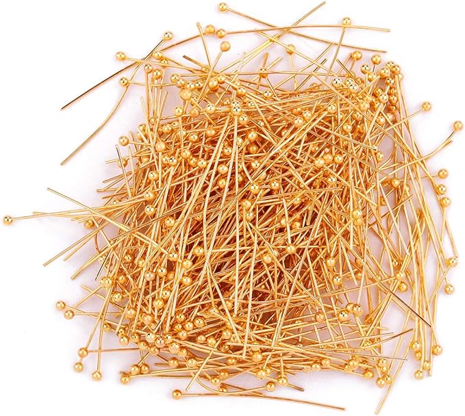 Ball Head pins Gold for DIY Jewelry Making 30mm 400pcs