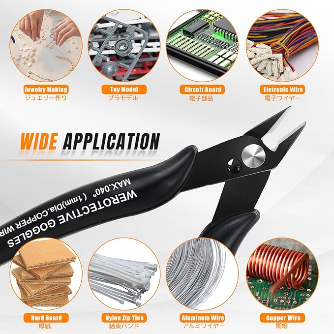 Flush Cut Pliers, 5 Pack, 5 Inch Small Wire Cutters, BOOSDEN 170 Wire Cutters Flush Cutter Pliers, Micro Cutter for Crafts, Models, Zip Ties Snips, Nippers, Electronic