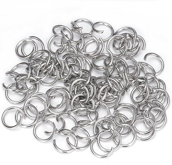 1000Pcs 10mm Stainless Steel Open Jump Rings 16 Gauge Metal O Rings Single Loop Connectors for Jewelry Necklaces Bracelet Earrings Keychains Chainmail DIY Making