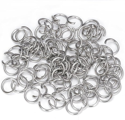 1000Pcs 10mm Stainless Steel Open Jump Rings 16 Gauge Metal O Rings Single Loop Connectors for Jewelry Necklaces Bracelet Earrings Keychains Chainmail DIY Making