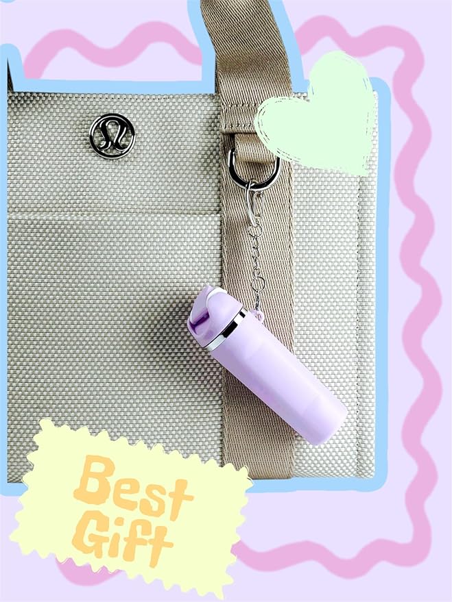 Mini Trendy Bottle Keychain Accessories Compatible with Owala Water Cute Tumbler Cup Chapstick Lip Balm Holder Charms