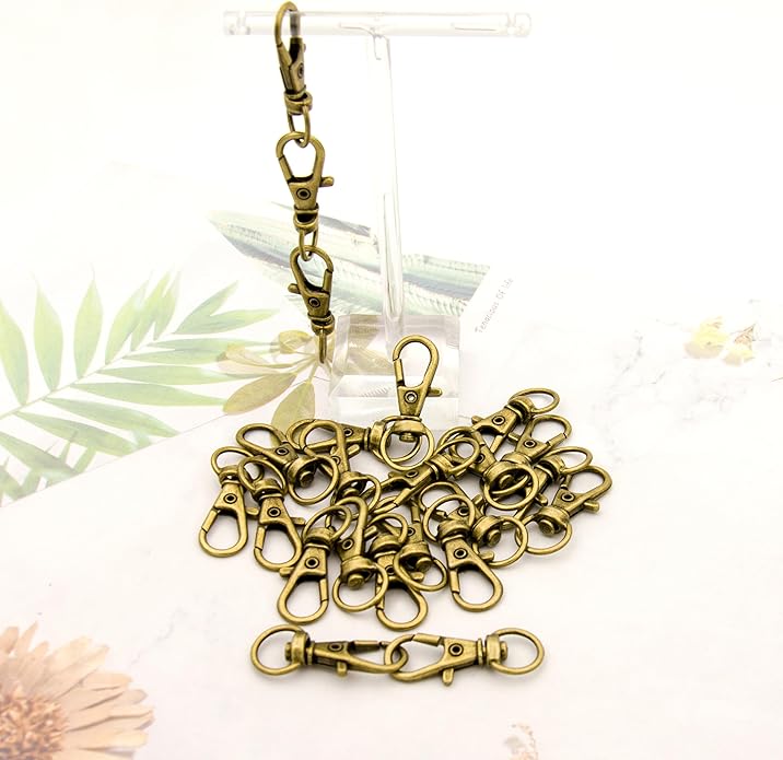 Swivel Snap Hooks Premium Metal Lobster Claw Trigger Clasps for Lanyard Keychain Rings Bag Purse Tag Jewelry Making DIY Crafts