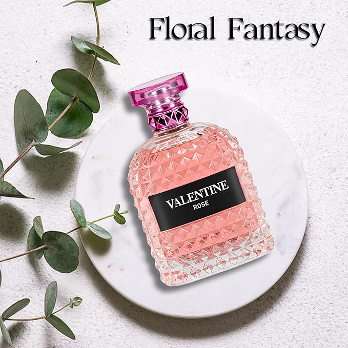 A CENTER Perfume Set for Women - 3PCS Floral Long Lating Fragrance with Jasmine, Rose & Lily of the Valley | 3.4 Fl Oz Each Women Cologne Gift Set (Valentine Milano/Valuable/Valentine Pink)