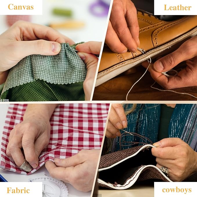 Hair Needle and Thread Set Sewing 12 Pcs Set Hair Extension Tools Curved Needle Colored Weaving for Making Wig, Sew in Thread Hand Sewing Weave Extension