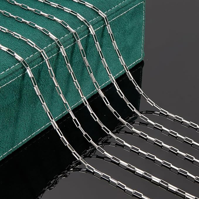 UMAOKANG 16.4 Feet Box Chain for Jewelry Making Stainless Steel Chains Bulk for Men and Women Necklace DIY Jewelry Supplies