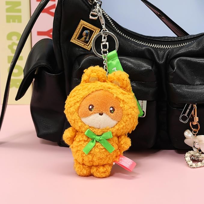 Anirollz Miniz Plush Charm Cute Stuffed Animal Keychain Kawaii Mini Bag Accessory Collectible Pocket Toy for Kids & Adults
