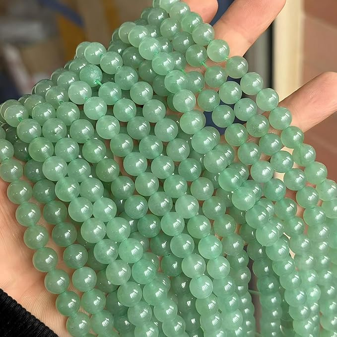 MJDCB Natural Stone Beads Green Aventurine Round Loose Beads for Jewelry Making DIY Bracelet Necklace (8mm)