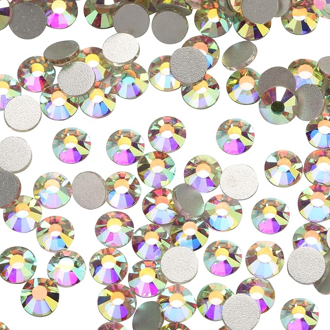 2880 pcs Glue Fix Crystal Flatback Rhinestones Glass Diamantes Gems for Crafting Nail Art Crafts Decorations Clothes Shoes 2.0 mm (ss6, Crystal AB)