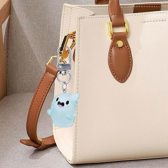 Halloween Funny Keychain, Cute Ghost Pendant Keyrings for Men, Unique Cool Gifts for Women Teens Couples Friends