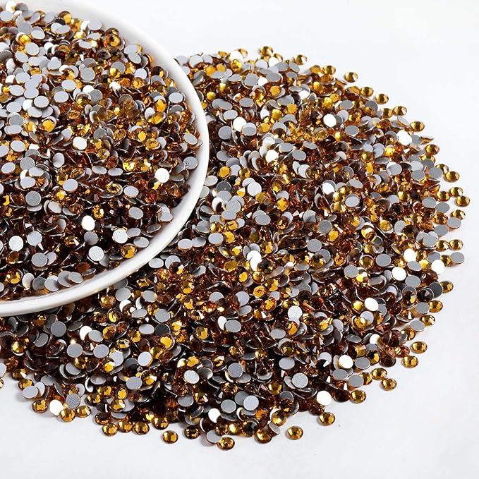 Beadsland Flatback Rhinestones Bulk,14400pcs Rhinestones for Nails Crafts Clothes DIY Decoration, Topaz, SS20, 4.6-4.8mm