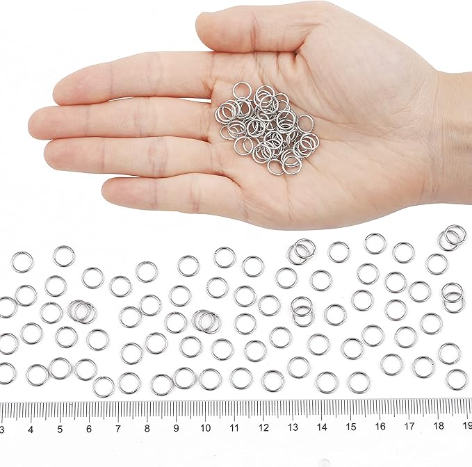 600 Pcs 304 Stainless-Steel Jump Rings for Jewelry Making Supplies Silver Open Jump Rings 21 Gauge 7mm Boxed Jewelry Findings Jump Ring for DIY Bracelet Earrings Necklace Connectors O Ring