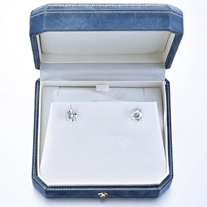 IGI Certified LAB-GROWN Round Cut Diamond Earrings 4 Prong (D-F Color, VS Clarity) Diamond Stud Earrings for Women, Elegant Stud Earrings