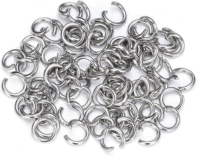 1500Pcs 7mm Stainless Steel Open Jump Rings 16 Gauge Metal O Rings Single Loop Connectors for Jewelry Necklaces Bracelet Earrings Keychains Chainmail DIY Making