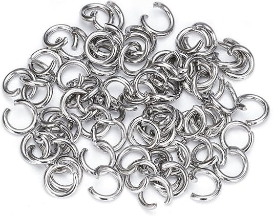 1500Pcs 7mm Stainless Steel Open Jump Rings 16 Gauge Metal O Rings Single Loop Connectors for Jewelry Necklaces Bracelet Earrings Keychains Chainmail DIY Making