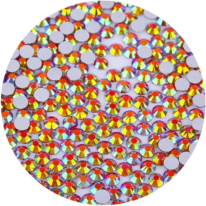 4500 Pcs SS12 3mm Flatback Rhinestones for Nails Art Crafts Glitter Round Gems AB Crystals DIY Clothes Shoes （Red AB）