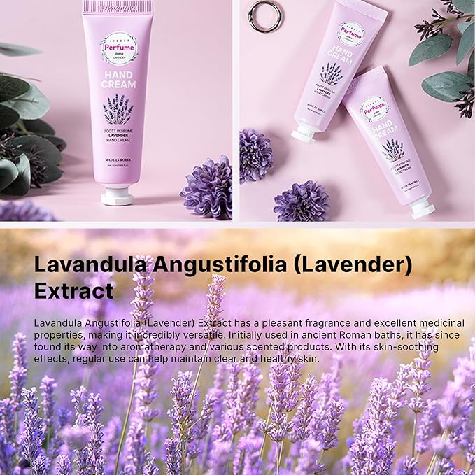 Perfume Hand Cream Gift Set for Women – 5 Scented Mini Lotions (Lavender, Citrus, Musk, Cherry Blossom, Freesia) – Moisturizing Non-Greasy Travel Size K-Beauty Hand Cream Set