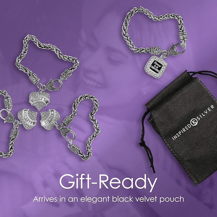 Inspired Silver - Silver Customized Charm Bracelet with Cubic Zirconia Jewelry