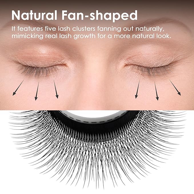 SEEDEW Wispy 5D Lash Extensions, 0.07mm C Curl MIX8-15mm 12 Rows/Tray, Shorter Sides NEW, W Shape, PBT Volume Eyelash Grafting for Lash Tech, Artist, Beauty Salon(Wispy 5D-Black-0.07-C-MIX8-15mm)