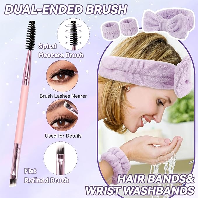 QUAFFLY Lash Clusters Kit 949pcs Natural Cluster Lashes With Bottom Lash Manga Lashes with Lash Bond and Seal Remover Dual-Ended Brush Headband Wristband Tweezer Lash Extension Kit for Beginner