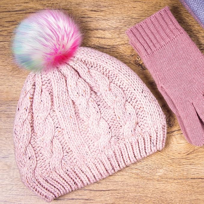 Tatuo 16 Pcs Faux Fur Pom Poms for Hat 4 Inches Large Fluffy Pom Balls for Crafts Knitting Beanies Shoes Scarves Bag Pompoms Keychain Charms Winter DIY Accessories (Rainbow Color)