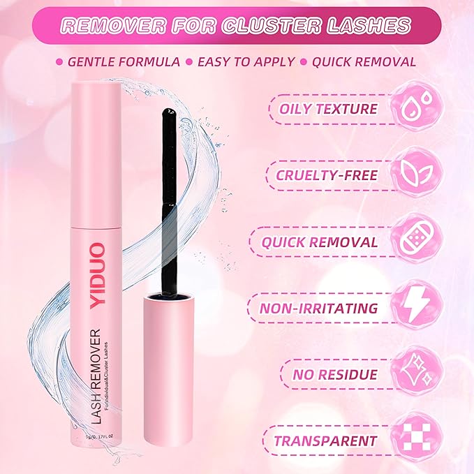YIDUO Lash Clusters Kit 100D+150D 10-18mm Cat Eye Eyelash Extensions Kit Volume Wispy C/D Curl Left & Right Individual DIY Lash Extension Kit with Glue |Tweezers |Removers |Eyelash & Eyebrow Brush