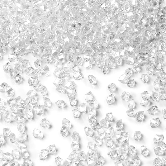 DomeStar 5,000PCS Clear Fake Ice Rocks, 1LB Fake Crushed Ice Acrylic Gems Diamonds Marbles for Vase Fillers DIY Craft Fish Tank Table Scatter Props Display Weeding Party Decoration