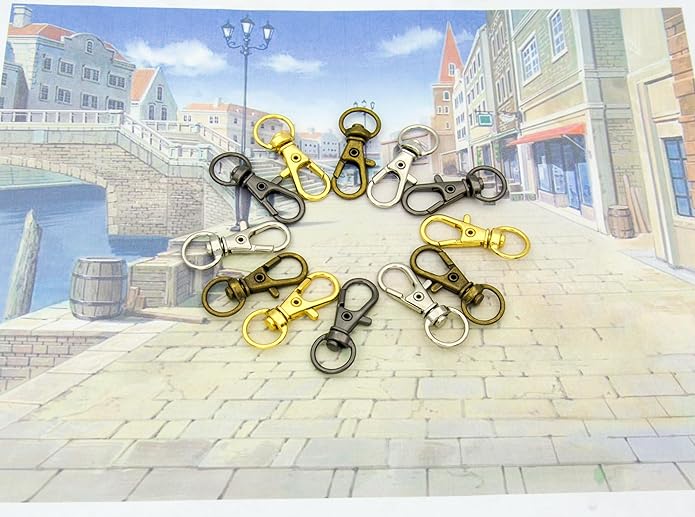 Swivel Snap Hooks Premium Metal Lobster Claw Trigger Clasps for Lanyard Keychain Rings Bag Purse Tag Jewelry Making DIY Crafts