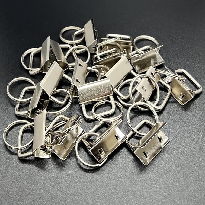 51 Sets Key Fob Hardware Kit with 1pcs Pliers, Glass Running Pliers Tools, Silver