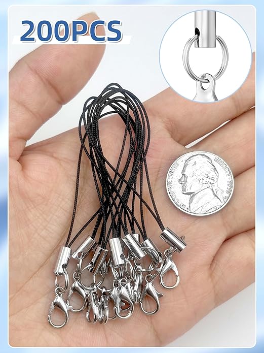 Phone Charms Strap with Lobster Clasp,Lanyard Strap Cell Phone Charm for Keychain Clasps, USB Drive DIY Jewelry Mobile Accessories Charms