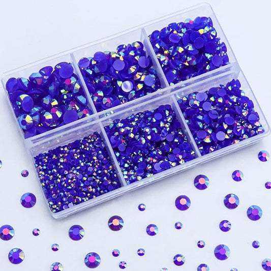 3000PCS Resin Flatback Rhinestone, 2mm 3mm 4mm 5mm 6mm Dark Purple AB Flatback Jelly Resin Rhinestones for Tumblers, Mugs, Bottles, Craft Decoration, Loose Bling Glitter Gem Stone