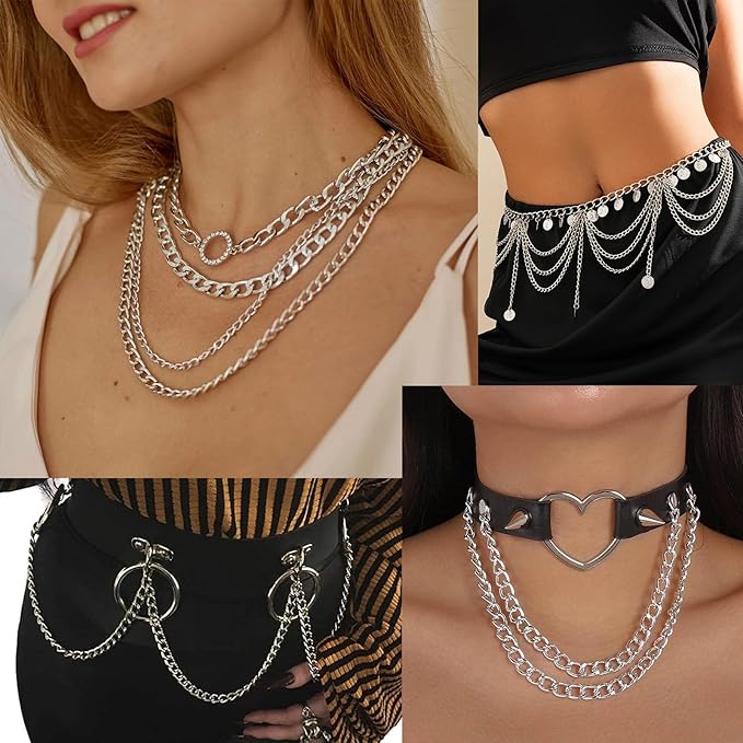 [33ft] Silver Chain for Jewelry Making, 7mm Wide Silver Aluminum Curb Link Chain Roll Bulk for DIY Jewelry Making Craft