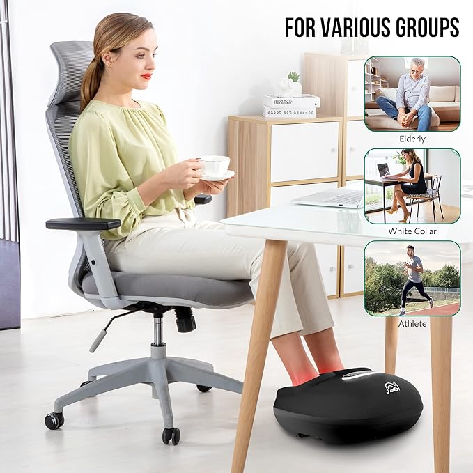 Snailax Shiatsu Foot Massager with Heat, Deep Kneading, Compression, Vibration, Feet Massager Machine for Plantar Fasciitis, Neuropathy, Foot Warmer Under Desk, Size 13, Gifts for Men, Women