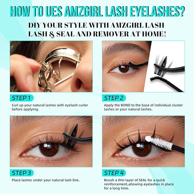 Lash Bond and Seal and Remover Waterproof Lash Cluster Glue Remover for Cluster Lashes Diy Eyelash Extensions Glue Strong Hold 72H+ Oil Lashes Remover Fast Remove Residue(Bond&Seal Remover)