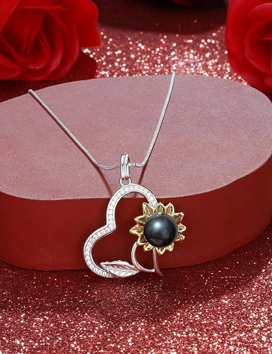 NONNYL Gifts for Women Wife-Tahitian Black Pearl-Necklace-Gift for Wife Wedding Birthday Anniversary Jewelry-Mom Girlfriend Her Mothers Day Gifts for Mom Women Valentines Day Christmas Day Gifts