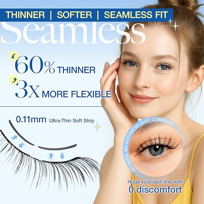 LASHVIEW Magnetic Eyelashes with Applicator Upgrade Soft Magnetic Eyelashes Natural Look Reusable No Glue or Eyeliner Needed Easy to Wear and Remove (RC25)