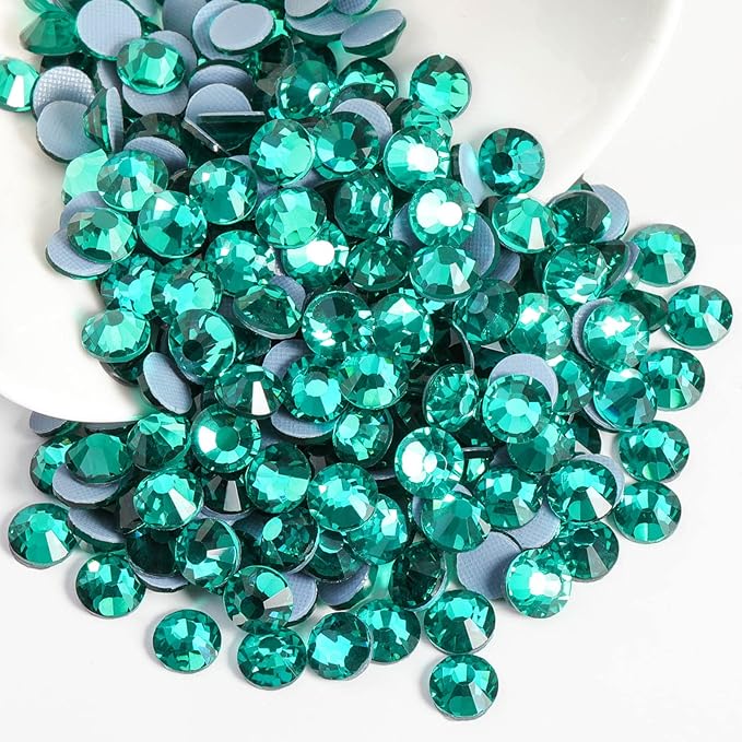 Beadsland Hotfix Rhinestones, 1440pcs Flatback Crystal Rhinestones for Crafts Clothes DIY Decoration, Blue Zircon, SS16, 3.8-4.0mm