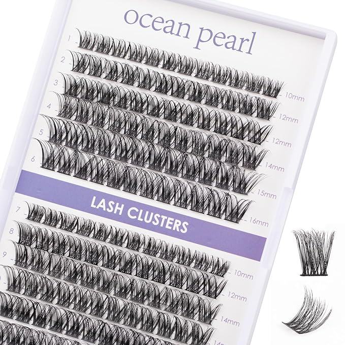Lash Clusters 144 Pcs Individual Lashes DIY Lash Extensions 10-16mm Length Soft Natural False Eyelashes Thin Band Eyelash Extensions for Makeup at Home - OP01