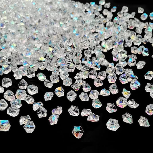Iridescent Vase Filler, 1400 PCS 6 * 9 mm Acrylic Ice Cubes Acrylic Gem Plastic Diamonds Acrylic Table Centerpiece