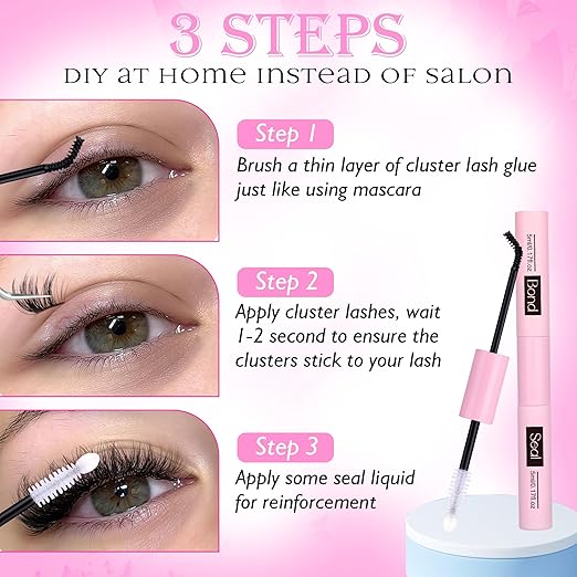 Bond and Seal Lash Glue for Eyelash Clusters Strong Hold Lash Cluster Glue 2 in 1 Lash Bond and Seal Waterproof by Ruairie