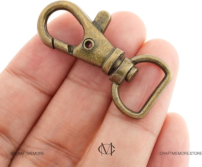 20pcs Swivel Lobster Claw Clasp Trigger Snap Hooks for Purse Making Macrame Lanyard Clip CSPS (1/2 Inch, Antique Brass)