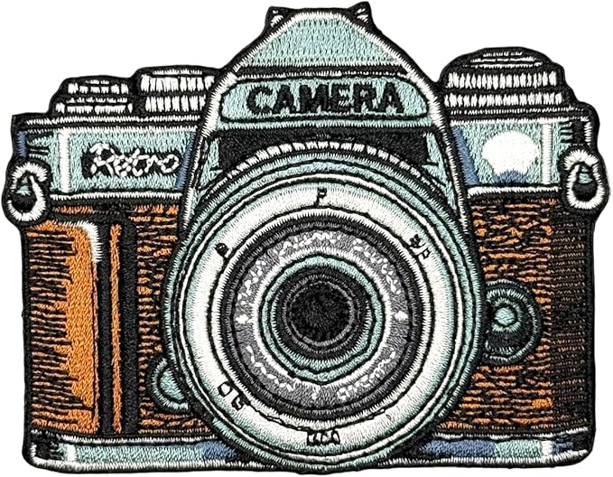 3.5" Embroidered Vintage Retro Camera Iron On Patch | Decorative Vintage Retro Camera Applique Iron On/Sew On Patches for Clothing, Hats, Backpacks, Clothes, Jackets