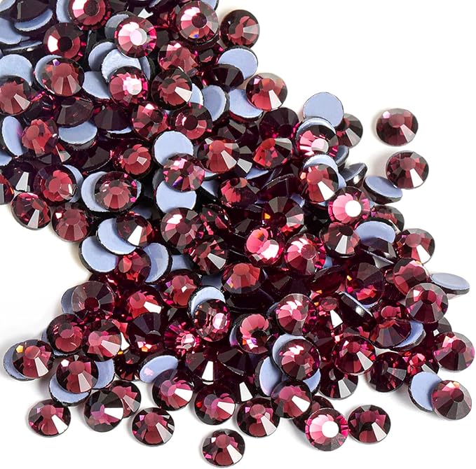 Beadsland Hotfix Rhinestones, 2880pcs Flatback Crystal Rhinestones for Crafts Clothes DIY Decorations, Amethyst, SS8, 2.3-2.5mm