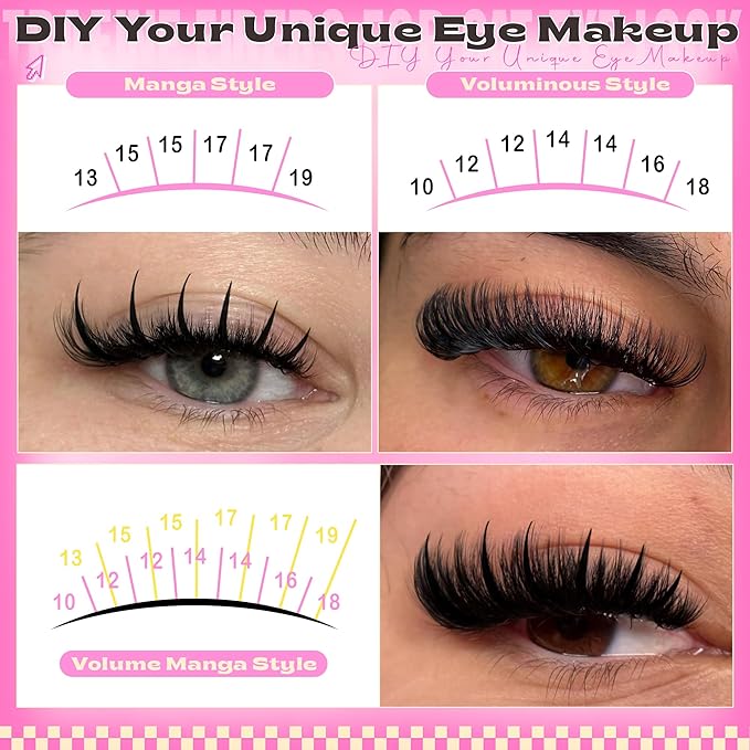 200D Lash Clusters with Spikes Thick Eyelash Clusters Volume Cluster Eyelash Extensions Lash Spikes D Curly Individual Lashes Long Spiky Lash Extension Mega Eyelashes Clusters by Pleell