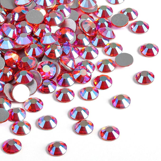 Beadsland 1440 Pieces Flat Back Crystal Rhinestones Round Gems,Hyacinth AB,SS12,3.0-3.2mm