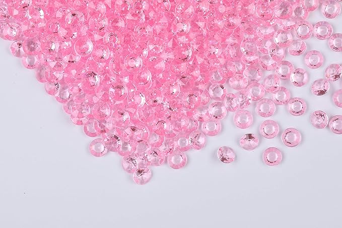 2000pcs Platic Acrylic Gems Fake Acrylic Diamonds Vase Filler Beads Faux Diamond Crystals Jewels for Makeup Brushes Holder Table Scatter Confetti Party Arts Crafts Birthday Wedding Decor